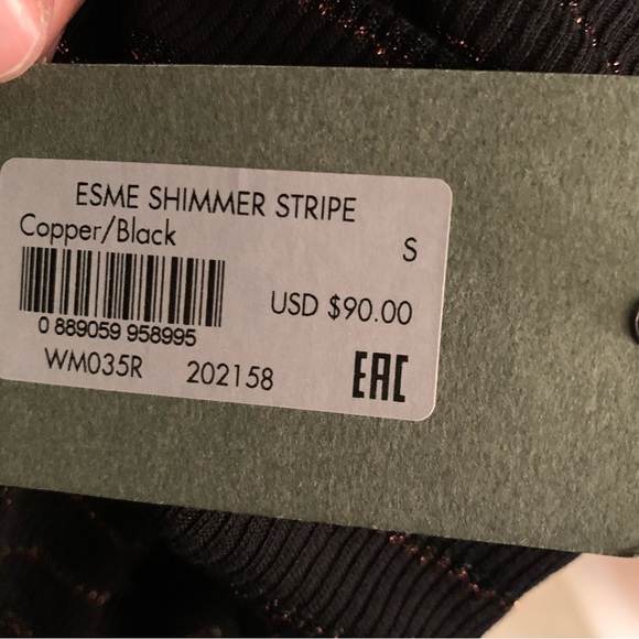 🏷 NWT All Saints ESME Shimmer Stripe Shirt - Picture 3 of 4
